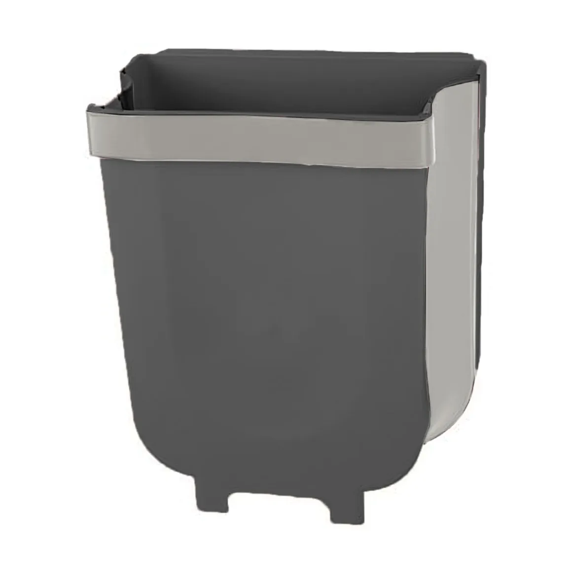 Papelera de cocina plegable 9L con colgador negro/gris