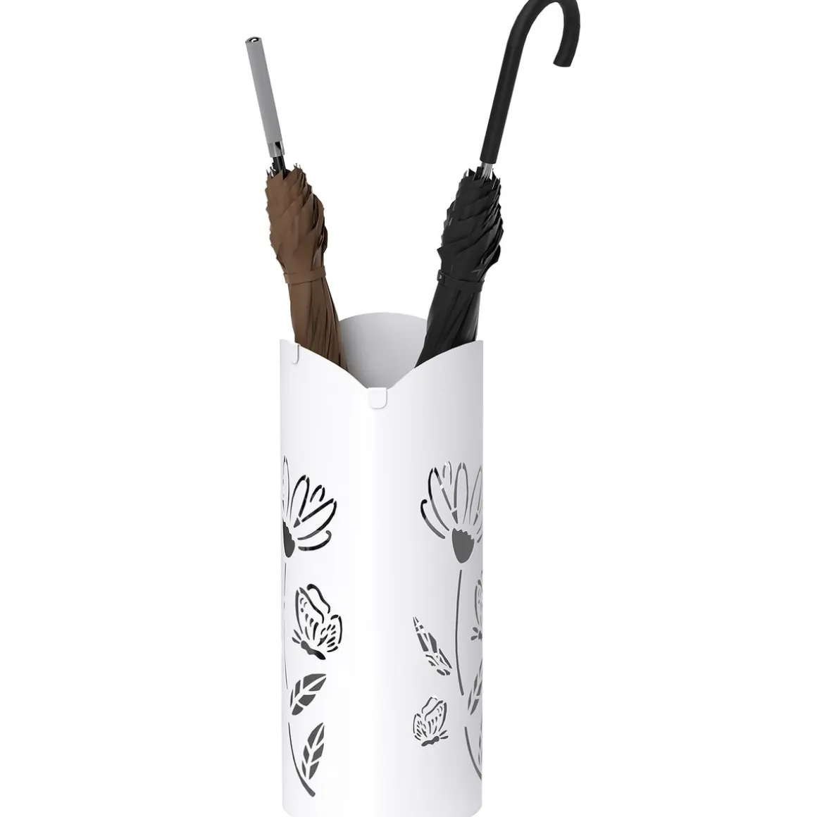 Paragüero Gisel Homcom 4 ganchos con bandeja de goteo blanco 41x17x17 cm