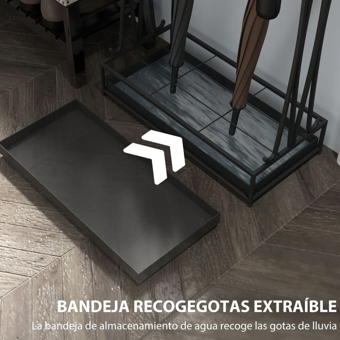 Paragüero Rumba Homcom 21 espacios con 24 ganchos 68x50x24 cm