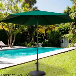 Parasol hexagonal Aktive Garden con chimenea y mástil de aluminio Ø250 cm