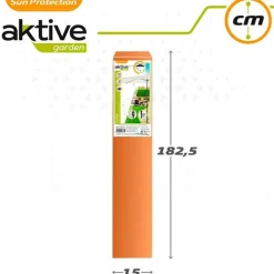 Parasol rectangular Aktive Garden con manivela crema 245x300x200 cm