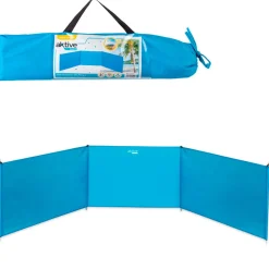 Paravientos Aktive Beach plegable protección UV + bolsa de transporte azul 84x300 cm