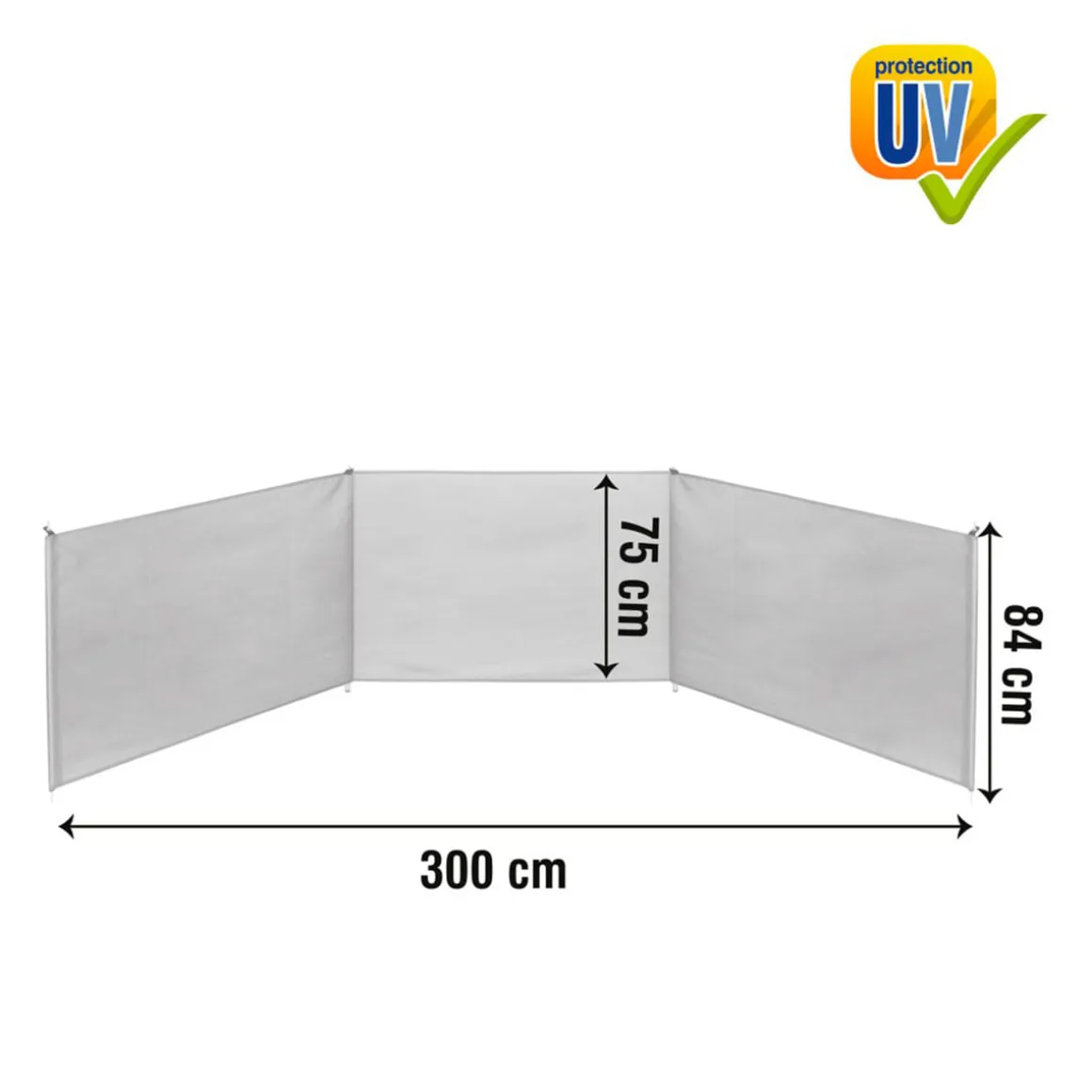 Paravientos Aktive Beach plegable protección UV + bolsa de transporte azul 84x300 cm