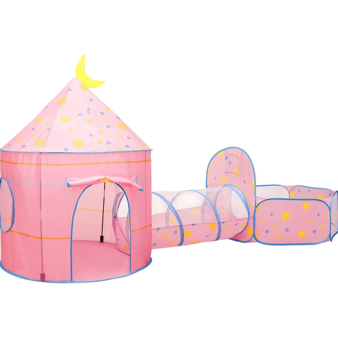 Parque de juegos infantil PinkDream 2 tiendas + túnel multicolor 128x120x301 cm