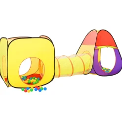 Parque de juegos infantil Colorbox 2 tiendas + túnel multicolor 100x80x255 cm