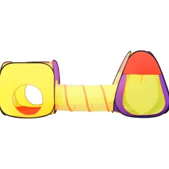 Parque de juegos infantil Colorbox 2 tiendas + túnel multicolor 100x80x255 cm