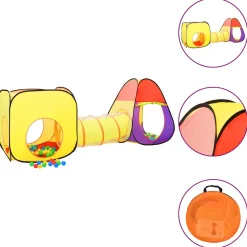 Parque de juegos infantil Colorbox 2 tiendas + túnel multicolor 100x80x255 cm