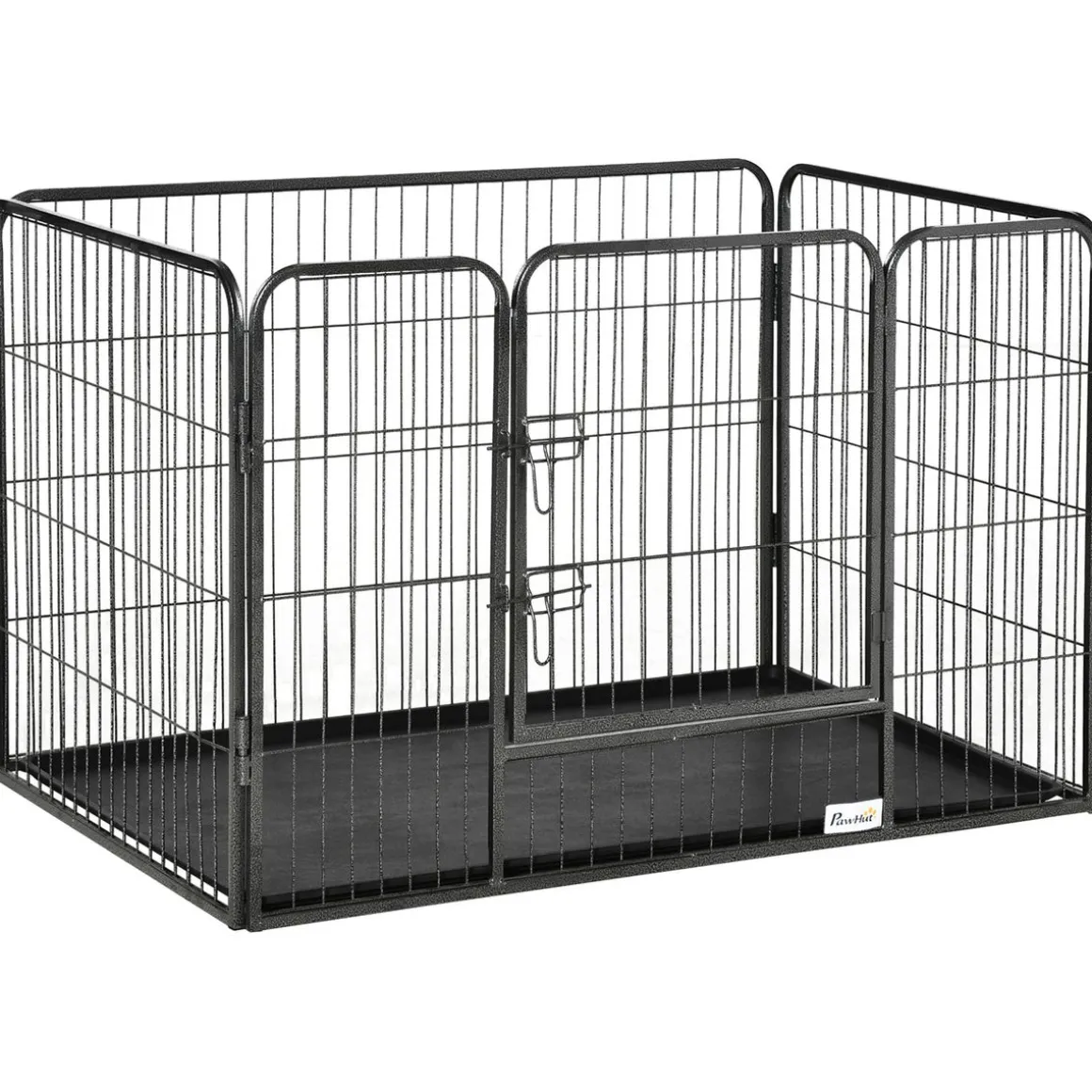 Parque para mascotas Arena Pawhut 4 paneles negro 71x109x74 cm