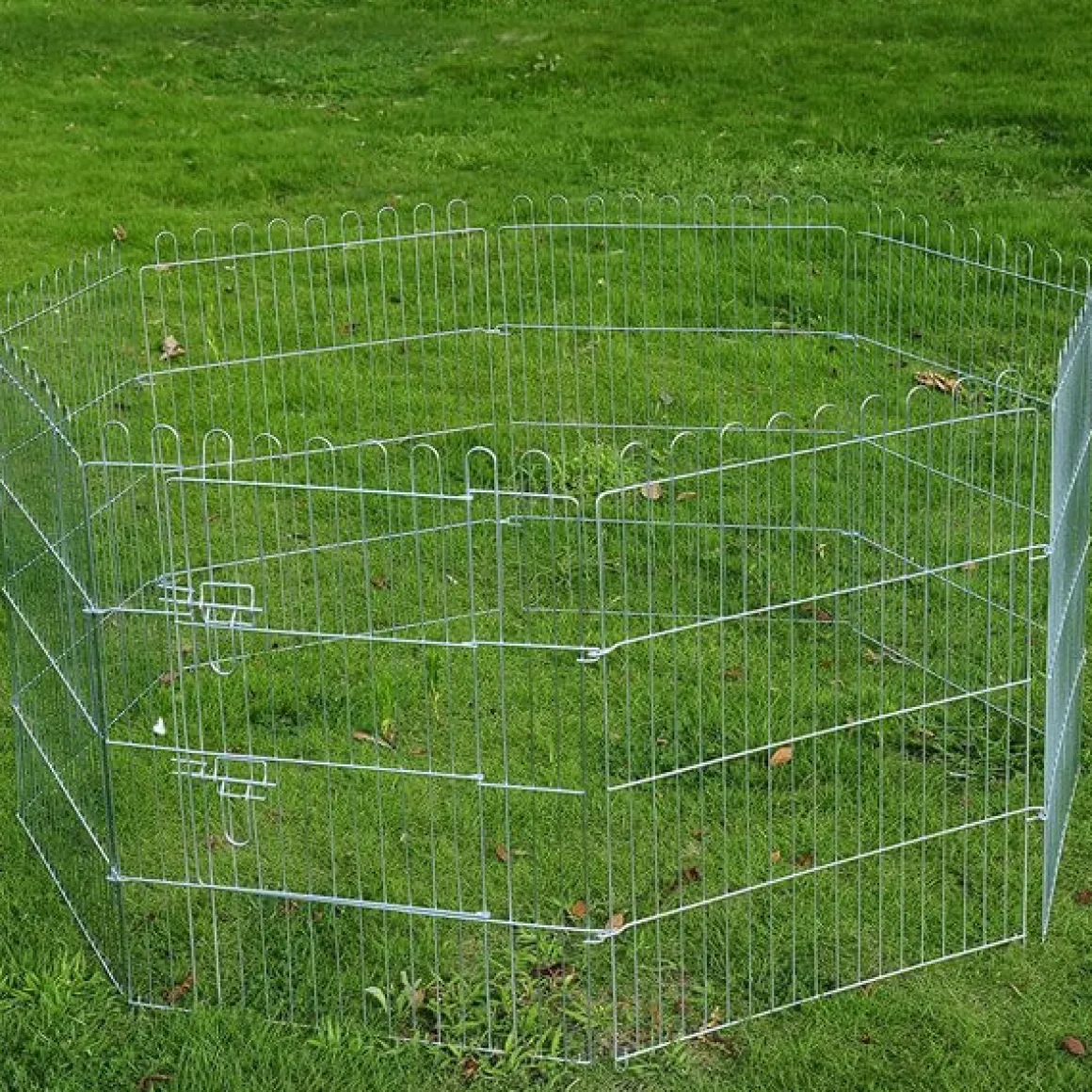 Parque para perros PawHut plegable 8 piezas plata 91x63 cm