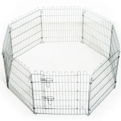 Parque para perros PawHut plegable 8 piezas plata 91x63 cm
