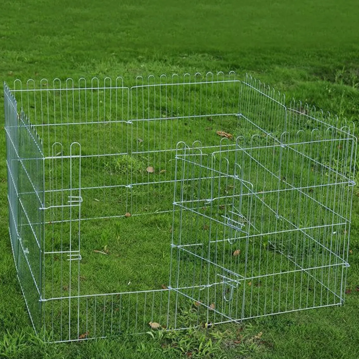 Parque para perros PawHut plegable 8 piezas plata 91x63 cm