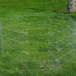 Parque para perros PawHut plegable 8 piezas plata 91x63 cm