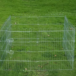 Parque para perros PawHut plegable 8 piezas plata 91x63 cm