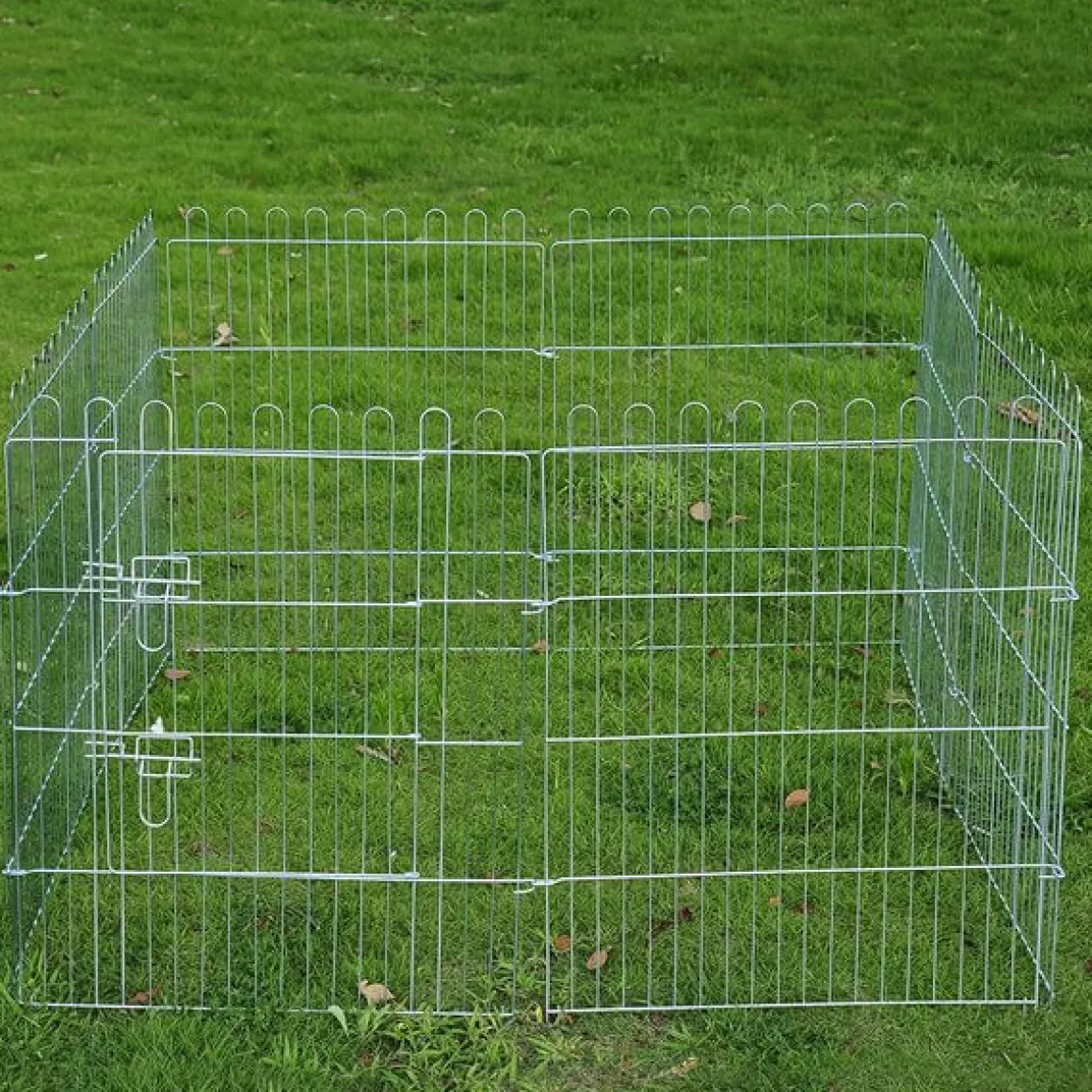 Parque para perros PawHut plegable 8 piezas plata 91x63 cm