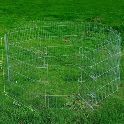 Parque para perros PawHut plegable 8 piezas plata 91x63 cm