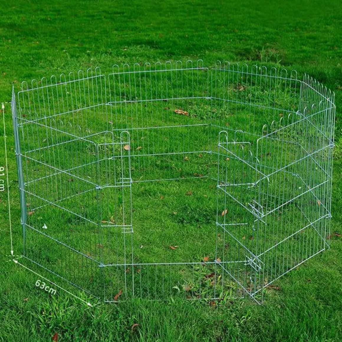 Parque para perros PawHut plegable 8 piezas plata 91x63 cm