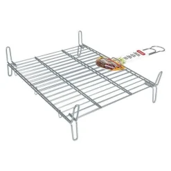 Parrilla BBQ Algon doble acero 25x30 cm