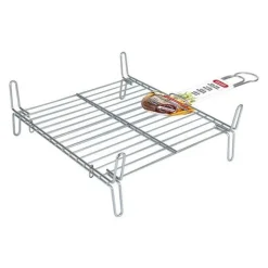 Parrilla BBQ Algon doble acero 25x30 cm