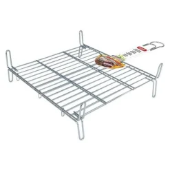Parrilla BBQ Algon doble acero 25x30 cm