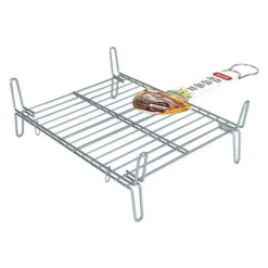 Parrilla BBQ Algon doble acero 25x30 cm
