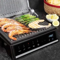 Parrilla eléctrica Cecotec Rock’nGrill Smart 2000W panel táctil inox/negro
