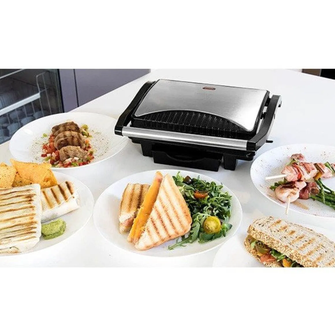 Parrilla eléctrica Cecotec Rock’n Grill 1000W negro/inox
