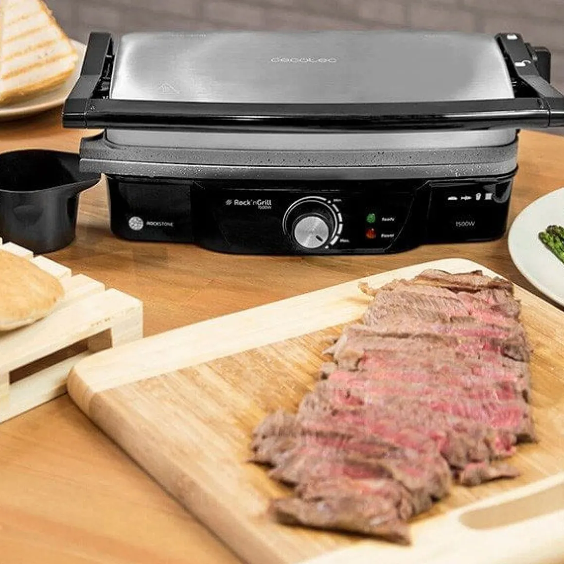 Parrilla eléctrica Cecotec Rock’n Grill 1500W negro/inox