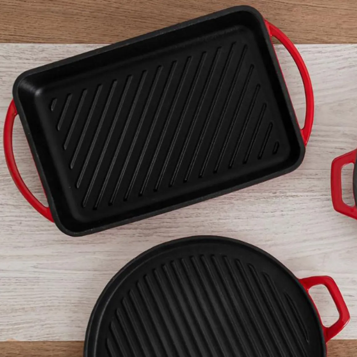 Parrilla rectangular Fierro Bidasoa hierro esmaltado rojo/negro 40x22 cm