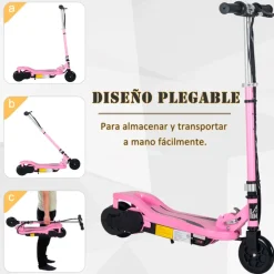 Patinete eléctrico Homcom con altura ajustable plegable +7A 82/93x36x75 cm