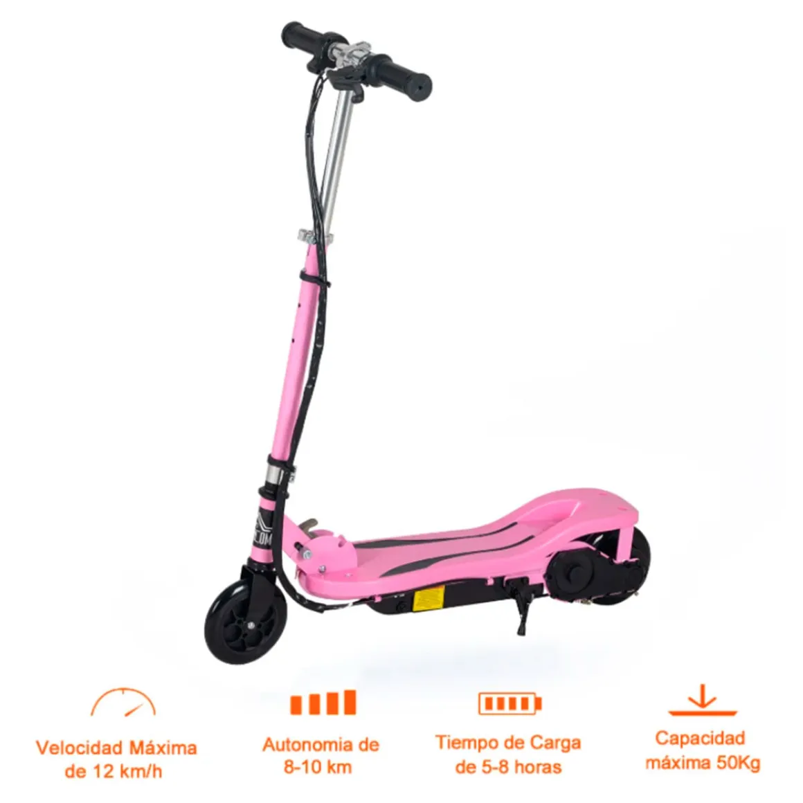 Patinete eléctrico Homcom con altura ajustable plegable +7A 82/93x36x75 cm