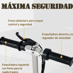Patinete eléctrico Homcom con altura ajustable plegable +7A 82/93x36x75 cm