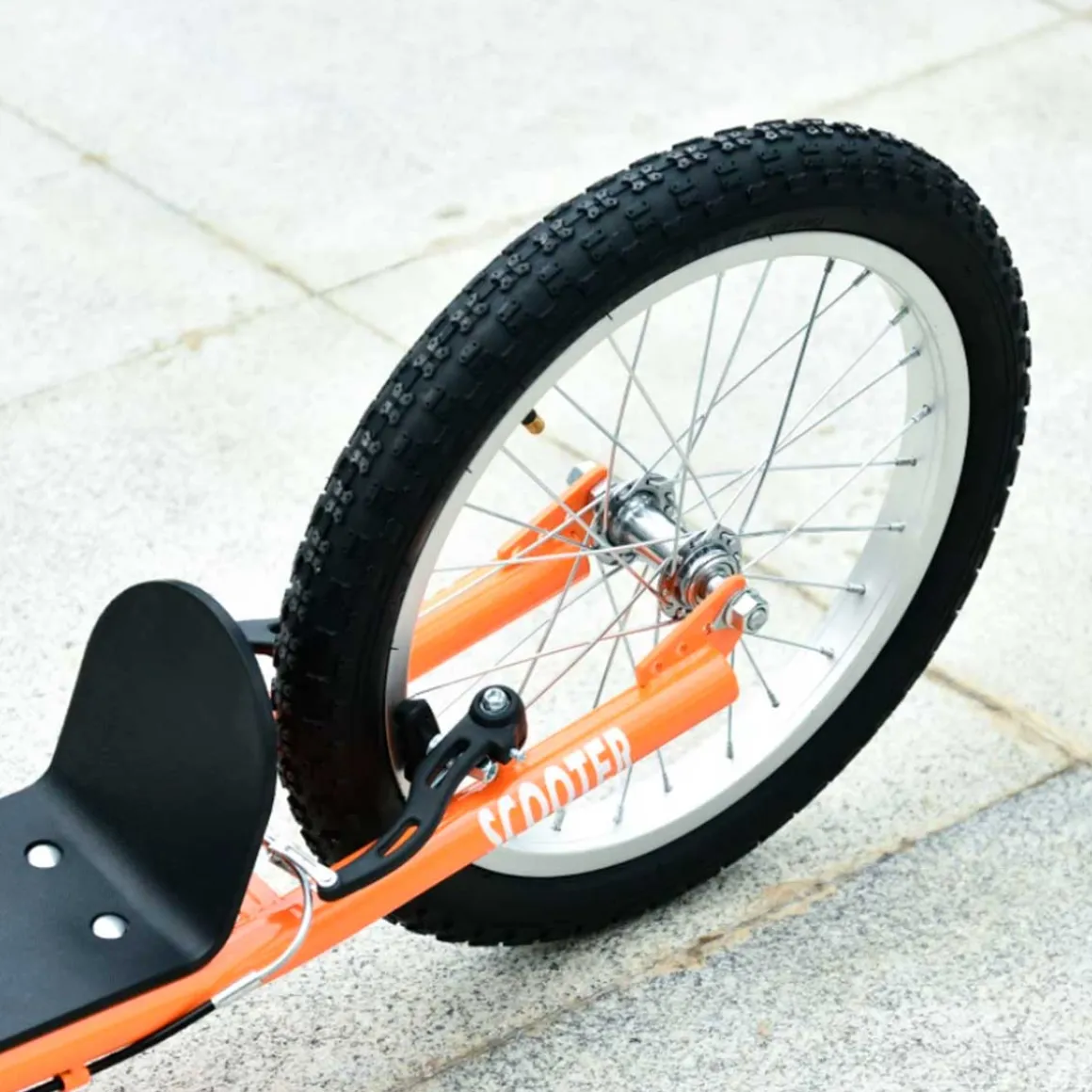 Patinete infantil Homcom con manillar ajustable y doble freno +5A naranja 90/96x139x58 cm