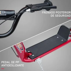 Patinete infantil Homcom plegable y ajustable 2 ruedas con freno +5A rojo 80/88x120x52 cm