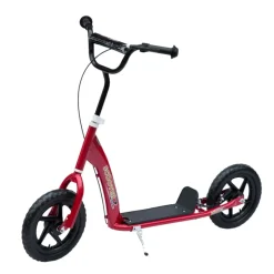 Patinete infantil Homcom plegable y ajustable 2 ruedas con freno +5A rojo 80/88x120x52 cm