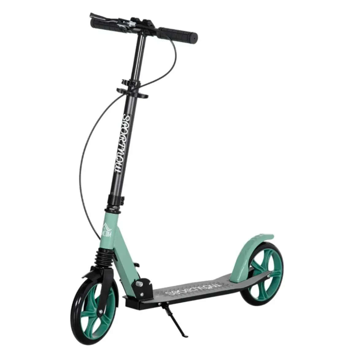 Patinete plegable Homcom +14A negro/verde 91-104x91,5x36,5 cm