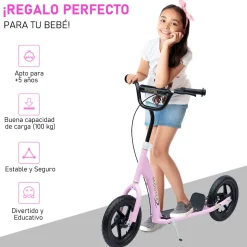 Patinete scooter Homcom 2 ruedas altura ajustable 5-12 años 80-88x120x52 cm