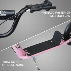 Patinete scooter Homcom 2 ruedas altura ajustable 5-12 años 80-88x120x52 cm