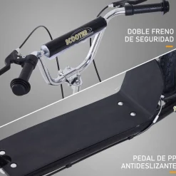 Patinete Scooter Homcom +5A altura regulable + frenos negro 92-100x143x58 cm