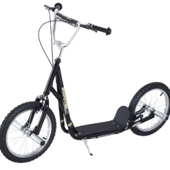 Patinete Scooter Homcom +5A altura regulable + frenos negro 92-100x143x58 cm