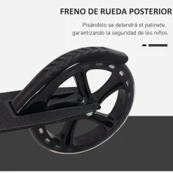 Patinete scooter Homcom plegable altura ajustable 7-14 años 75-100x88x37 cm