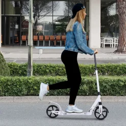 Patinete scooter Homcom plegable altura ajustbale +14 años 90-105x94x38 cm
