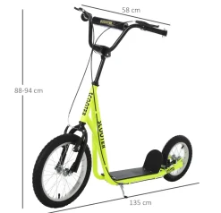 Patinete scooter Marte Homcom manillar ajustable + doble freno 96x58x139 cm