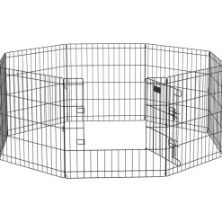 Pawhut parque de juegos para perros 8 paneles plegables negro