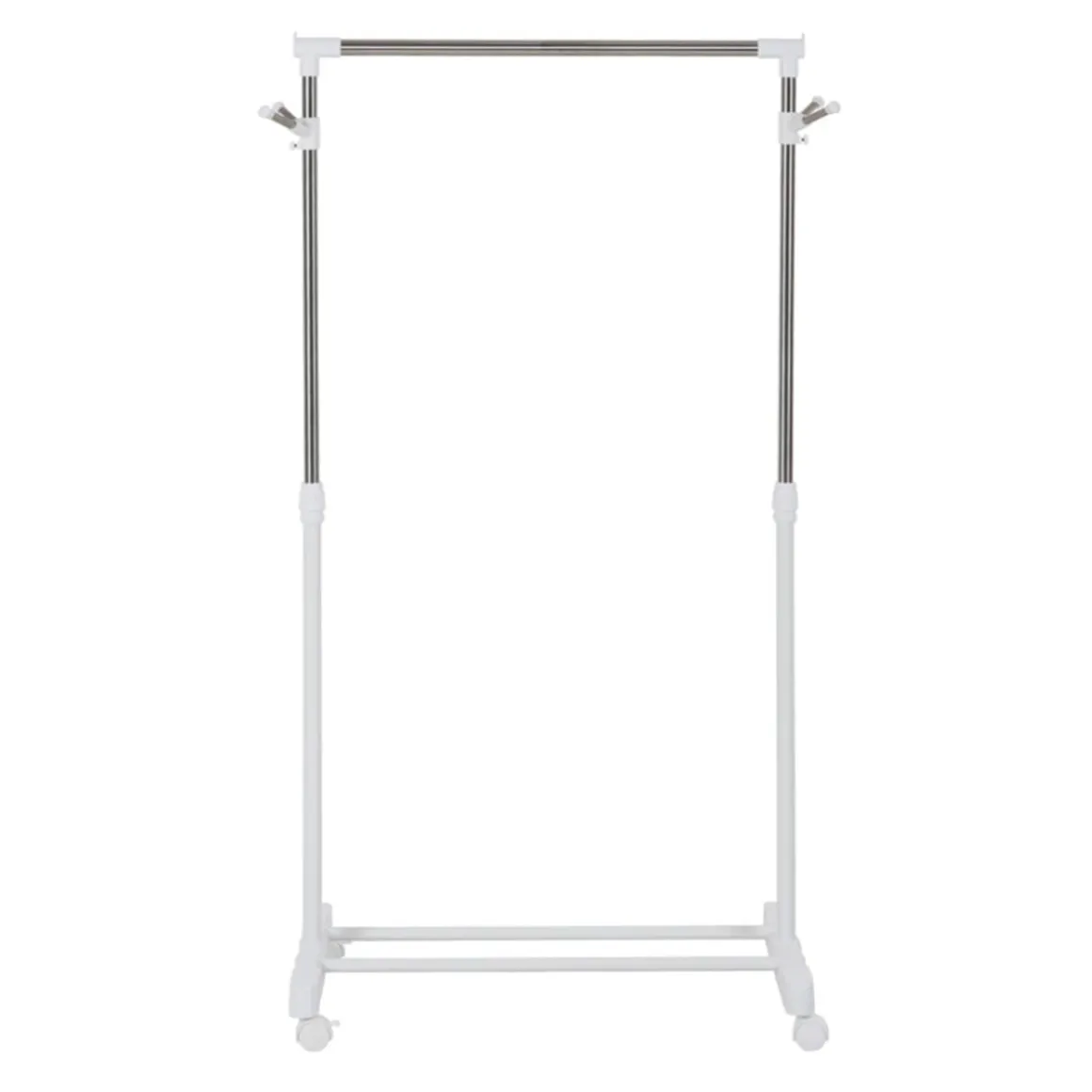Perchero burro Homcom regulable con estante 4 ruedas blanco 87/145x68,5x42 cm