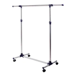 Perchero burro Homcom regulable con ruedas inox/negro 170x160x45 cm
