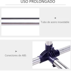 Perchero burro Homcom regulable con ruedas inox/negro 170x160x45 cm