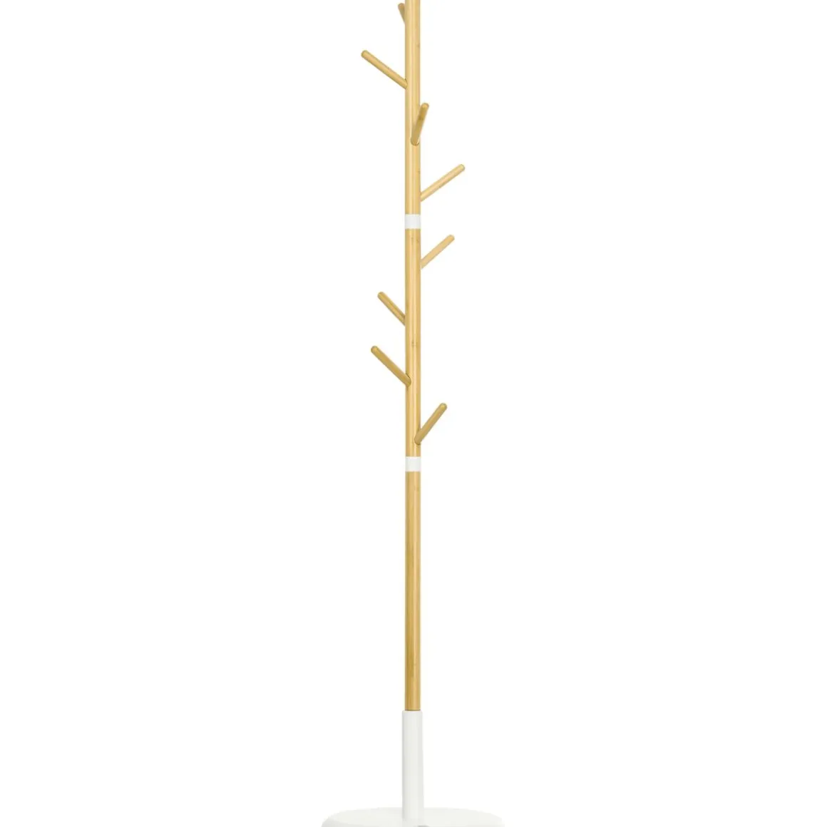 Perchero de píe Abeto Homcom 8 ganchos natural Ø37,8x175,6 cm