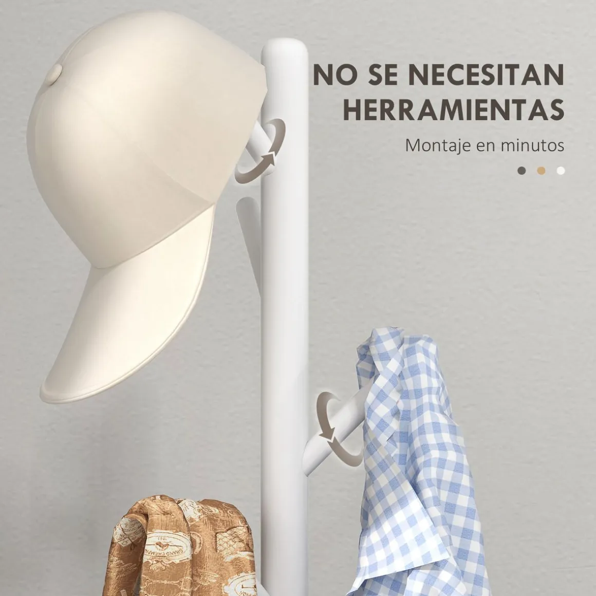 Perchero de pie Campy Homcom 8 ganchos 165x40x40 cm