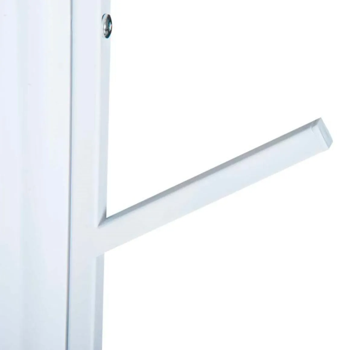 Perchero de pie Homcom 9 ganchos+estante circular blanco/natural 180x45x45 cm