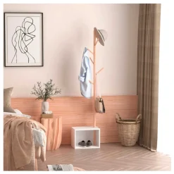 Perchero de pie Homcom con zapatero 6 ganchos blanco/natural 180x40x30 cm